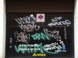 Protección Antigraffiti para Cierres, Puertas y Persianas