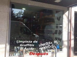 Limpieza de Graffitis al Ácido en Cristales, Lunas y Escaparates